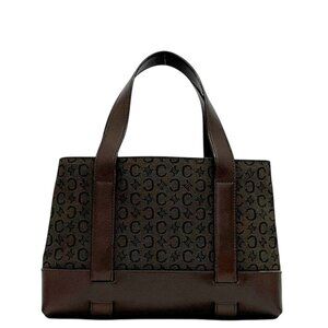 Celine Handbag Brown C Macadam Canvas Leather
